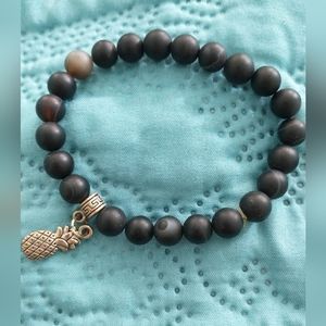 Bracelet matte black beads